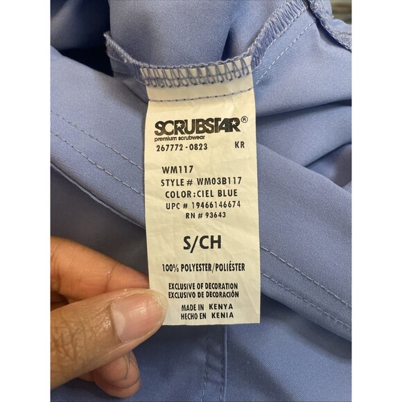 SCRUBSTAR Scrubs Pants Women Small Blue Cargo Lightweight Medical Drawstring - Picture 6 of 6